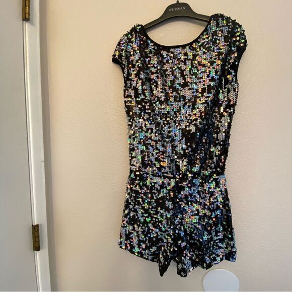 WEISSMAN Dance Costume sequin leotard Hologram Ultra Sparkle Romper SQ12140 SA - Picture 2 of 8